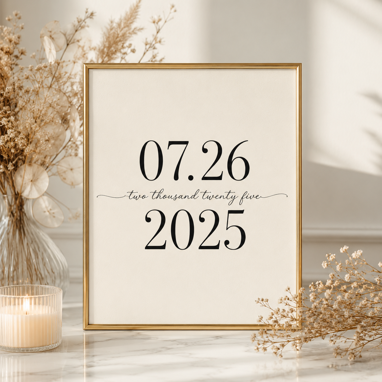 Wedding date print